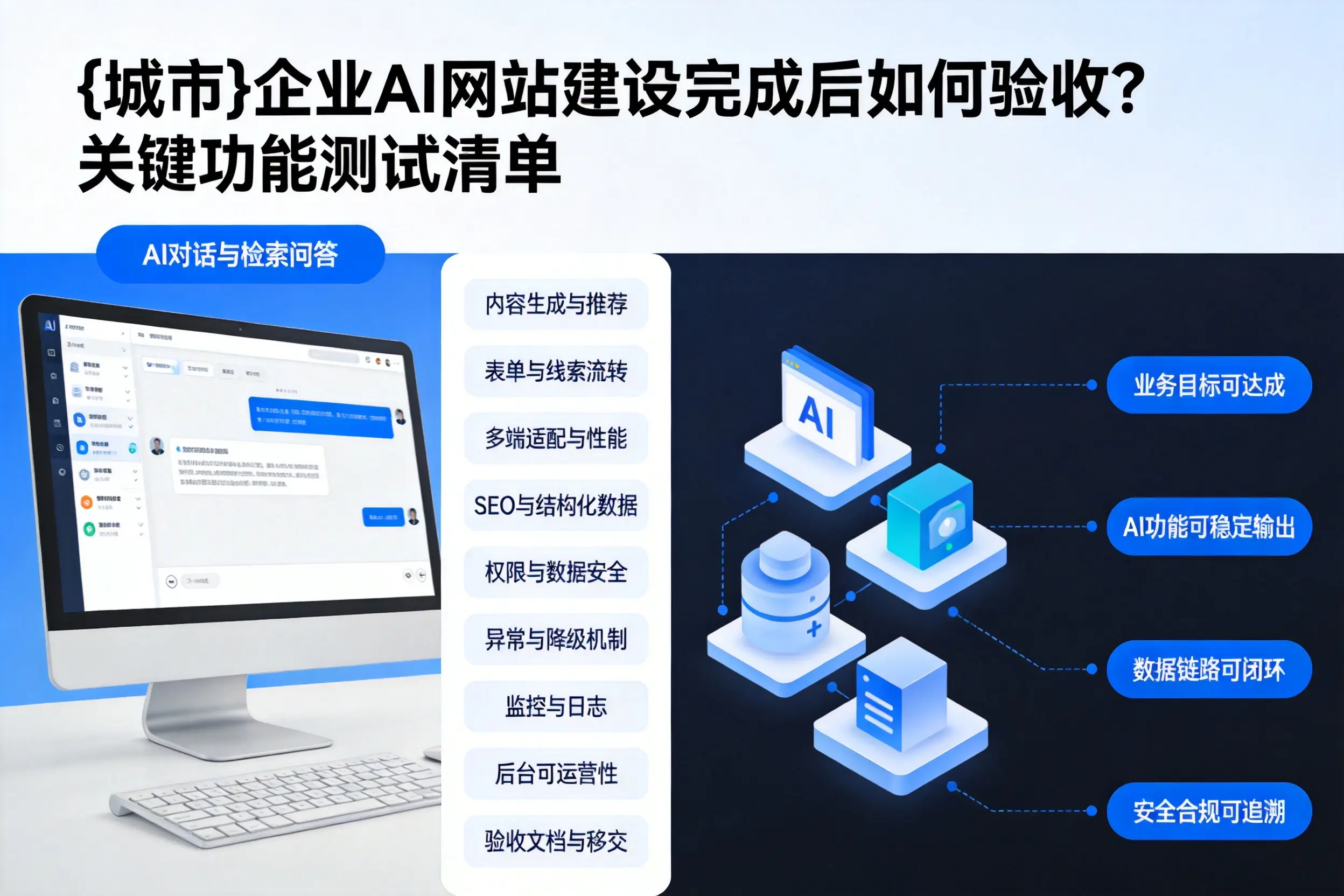 新乡企业AI网站建设完成后如何验收？关键功能测试清单