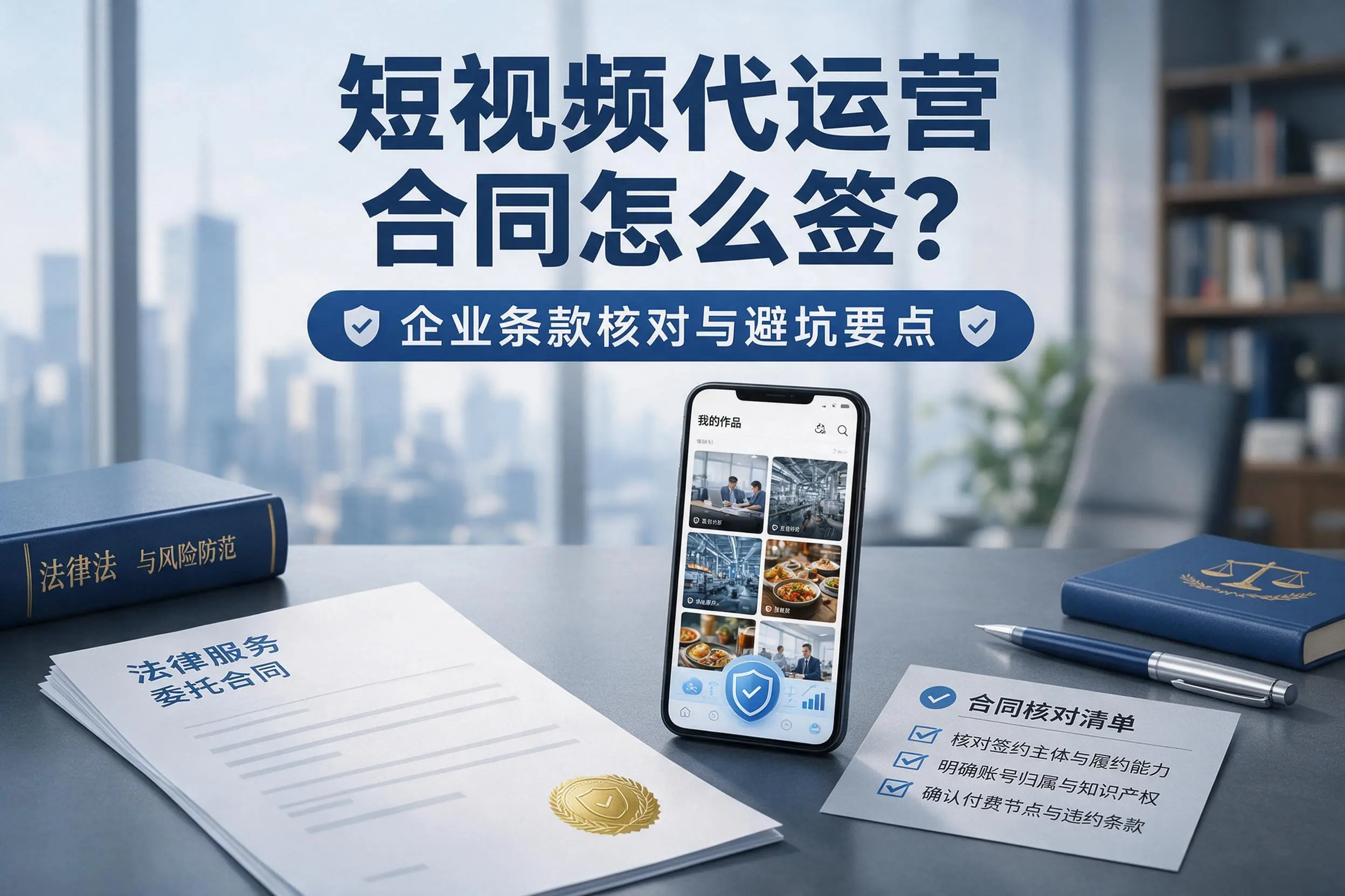 短视频代运营合同怎么签?新乡企业条款核对与避坑要点