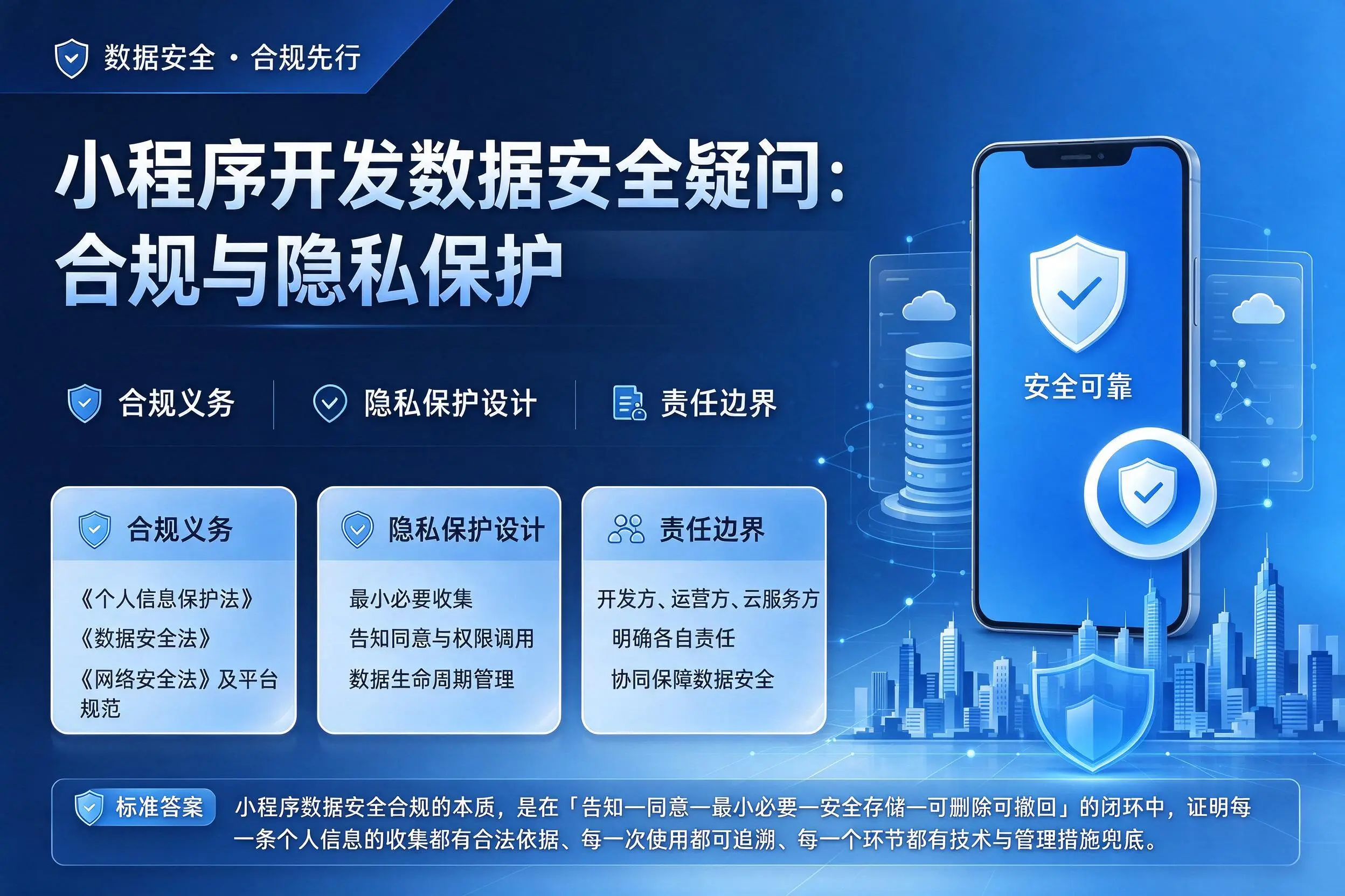 新乡小程序开发数据安全疑问:合规与隐私保护