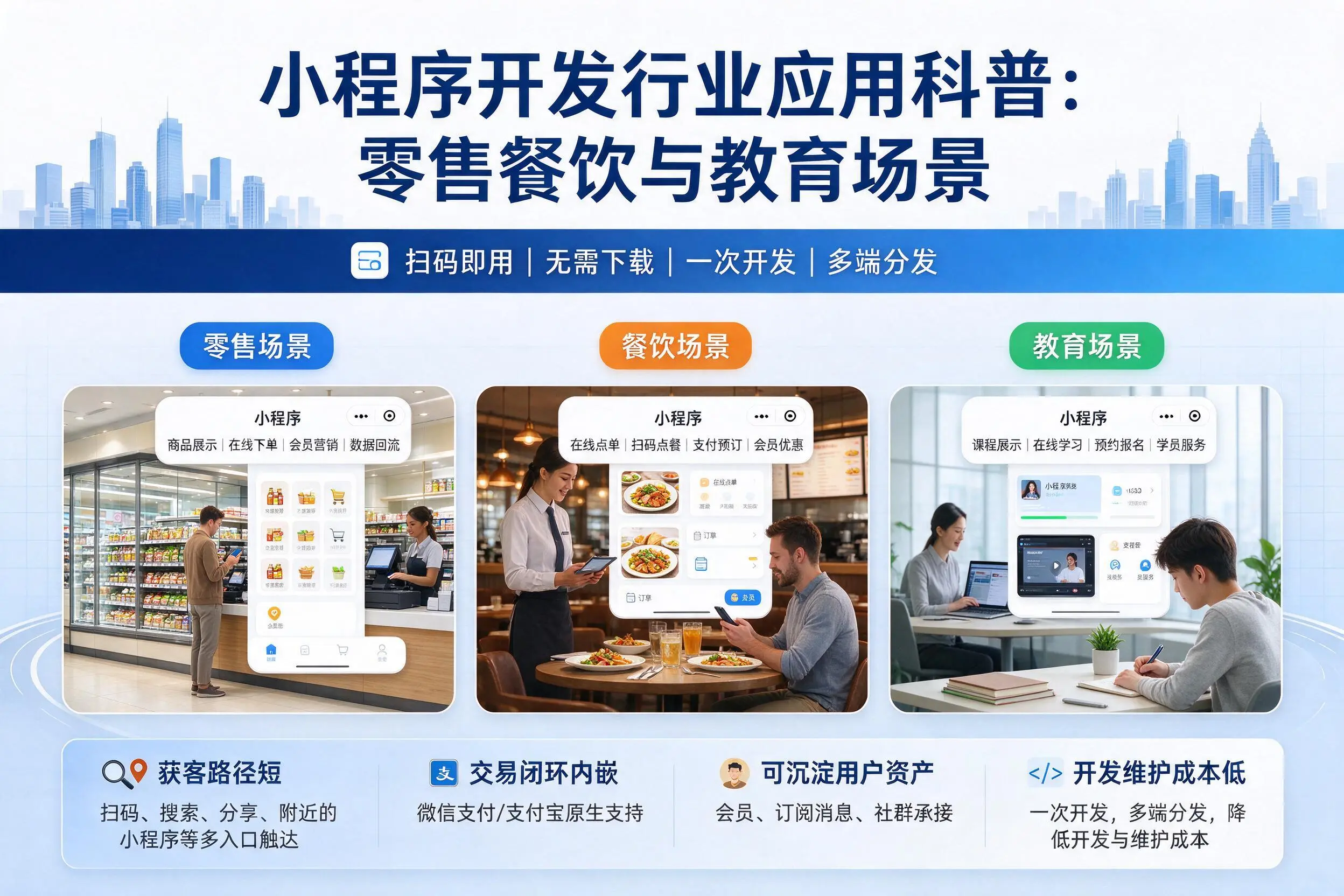新乡小程序开发行业应用科普:零售餐饮与教育场景