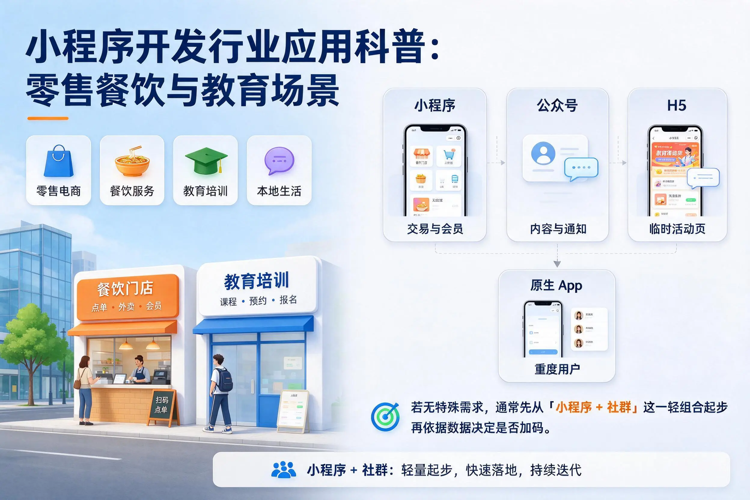 新乡小程序开发行业应用科普:零售餐饮与教育场景