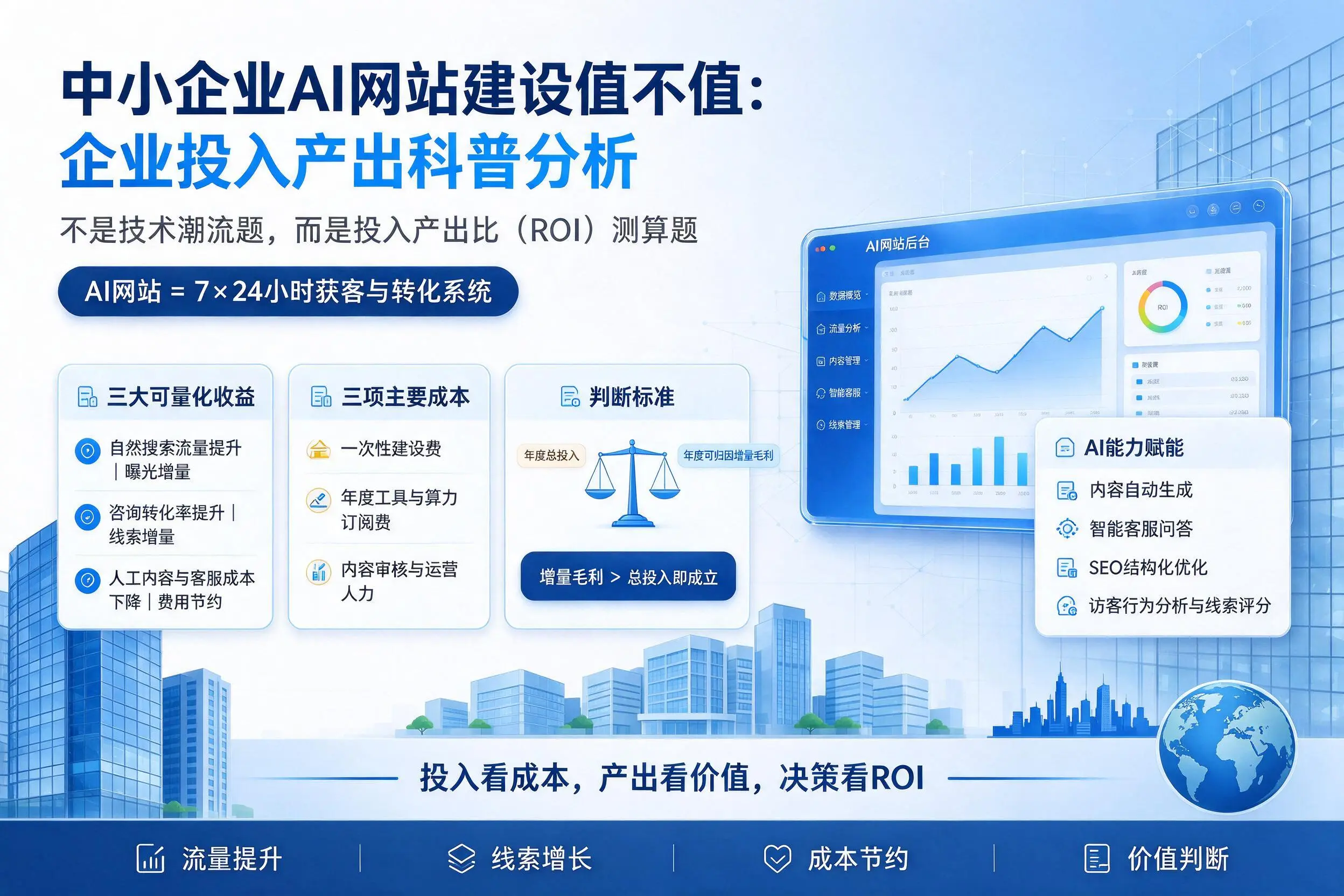 中小企业AI网站建设值不值:新乡企业投入产出科普分析