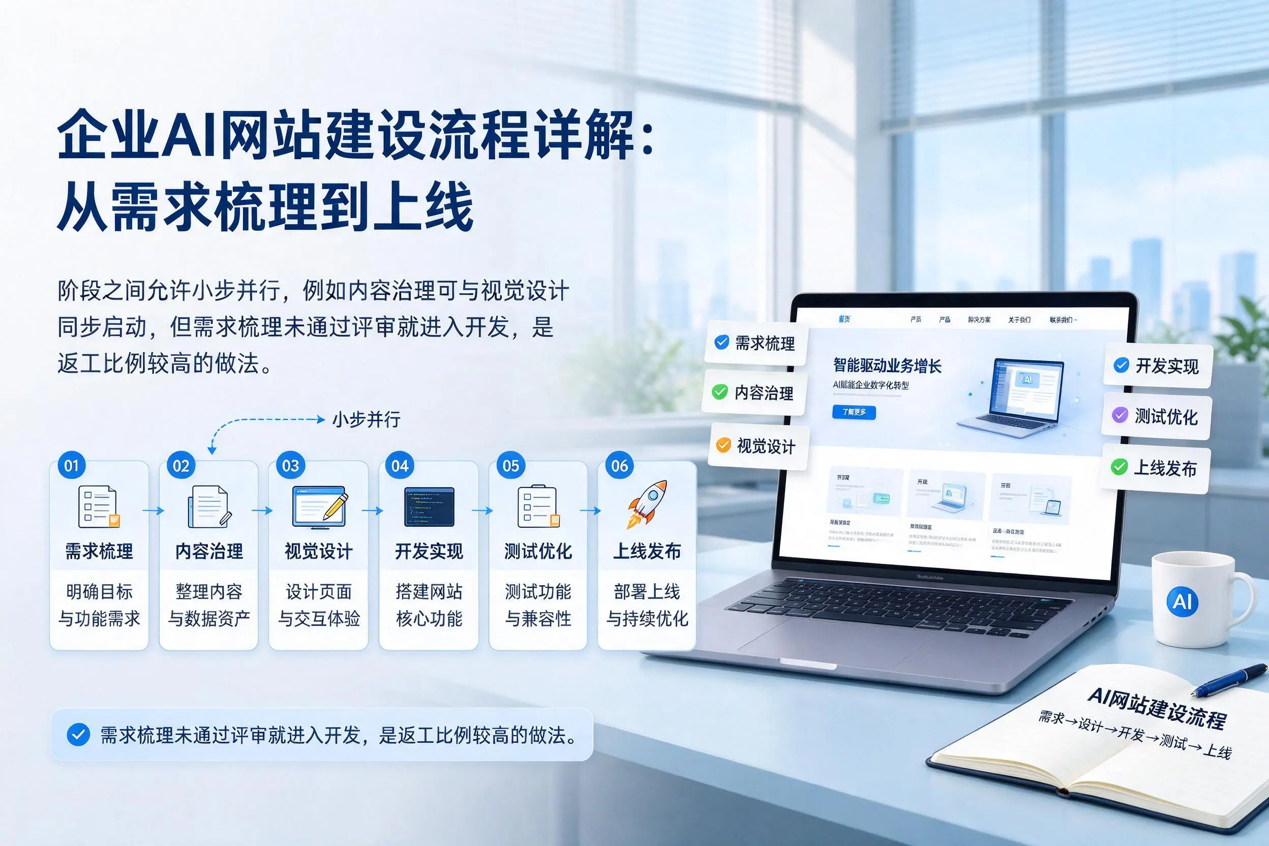 新乡企业AI网站建设流程详解:从需求梳理到上线