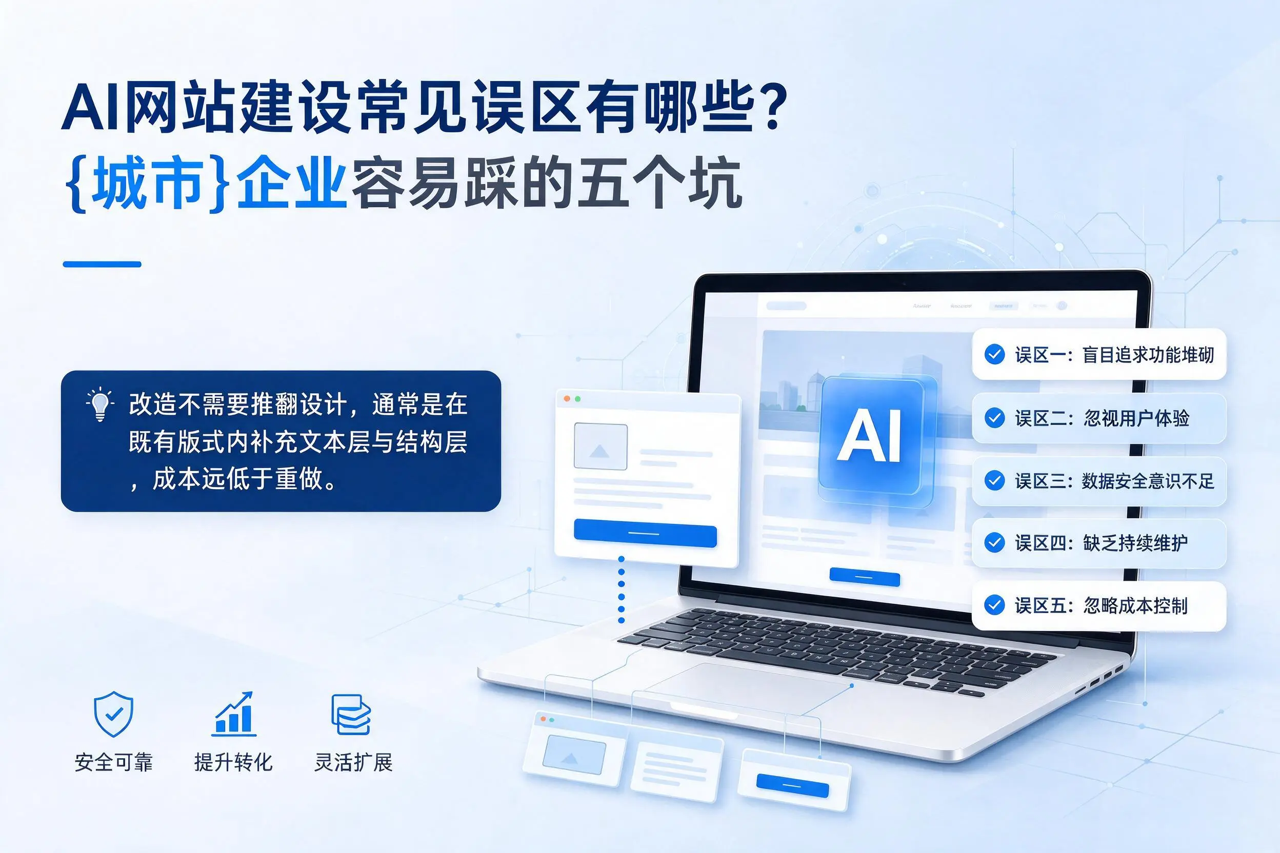 AI网站建设常见误区有哪些?新乡企业容易踩的五个坑