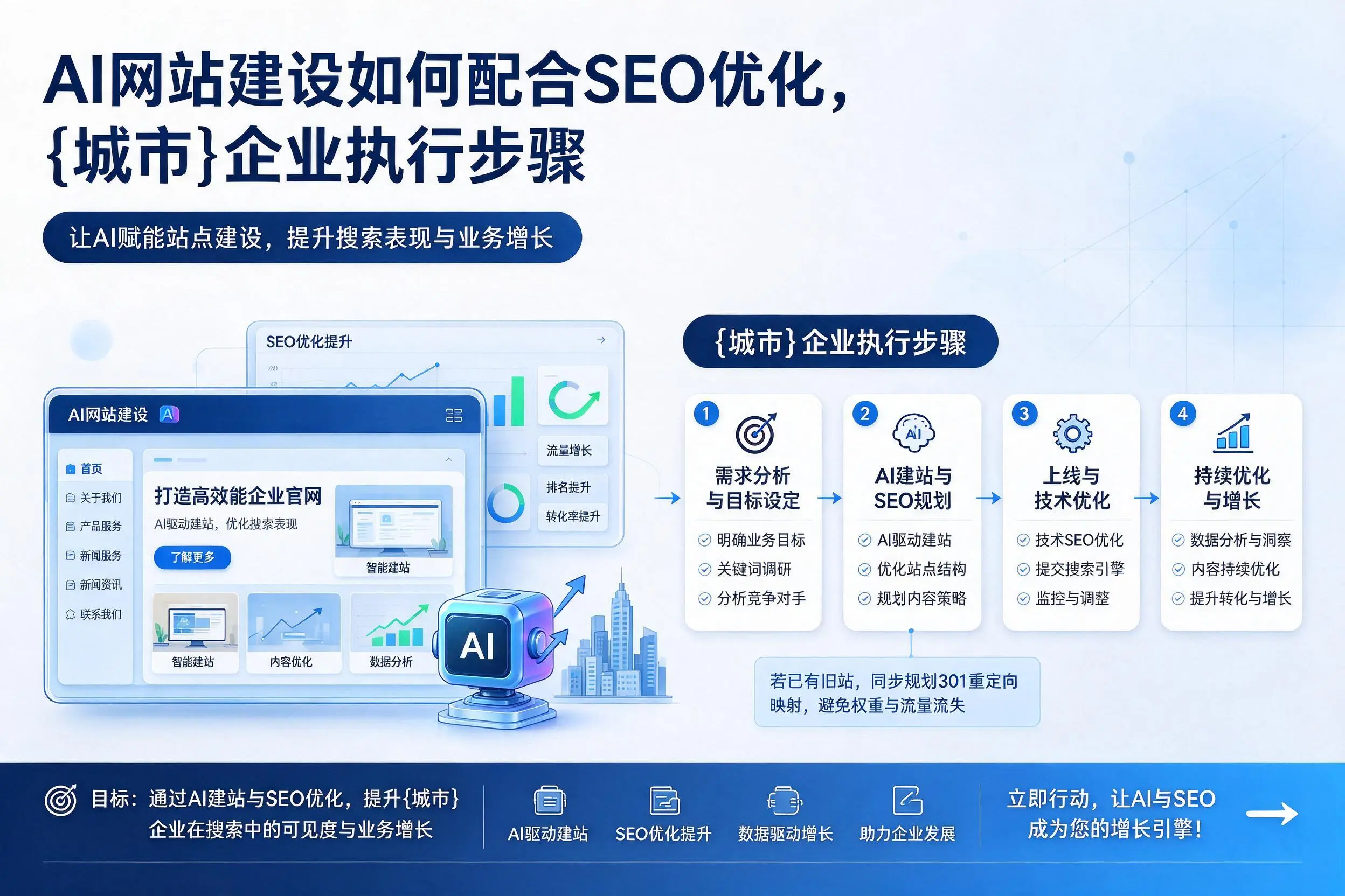 AI网站建设如何配合SEO优化,新乡企业执行步骤