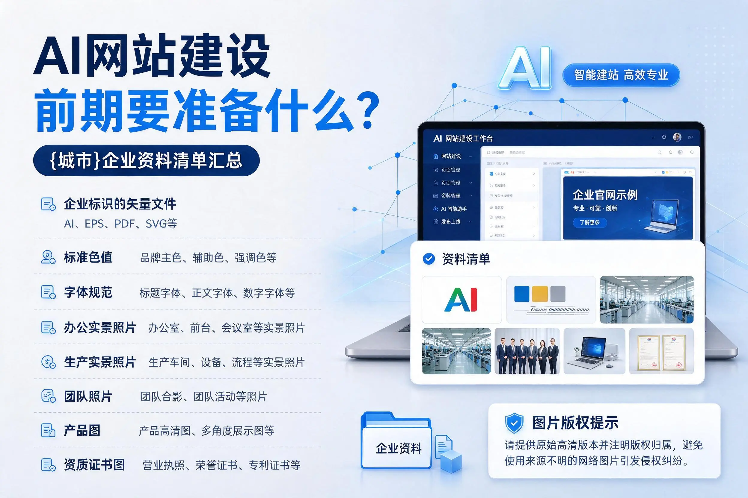 AI网站建设前期要准备什么？新乡企业资料清单汇总